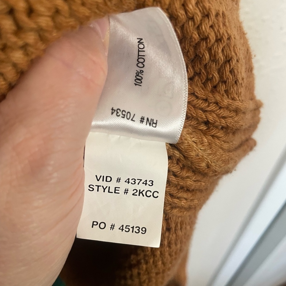 Orvis Camel Cotton Sweater | Cozy Cottagecore Neutral - Picture 6 of 7